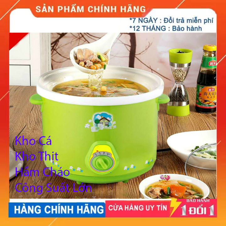 Nồi ninh cháo, kho cá, hầm xương đa năng 1.5l , nồi kho cá bằng điện công suất lớn , nồi kho cá đa năng có bh