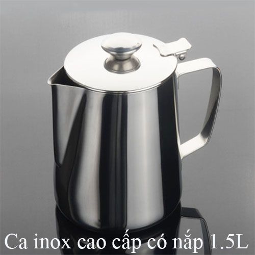 Ca inox có nắp 1.5 lít đựng nước đá, đánh sữa