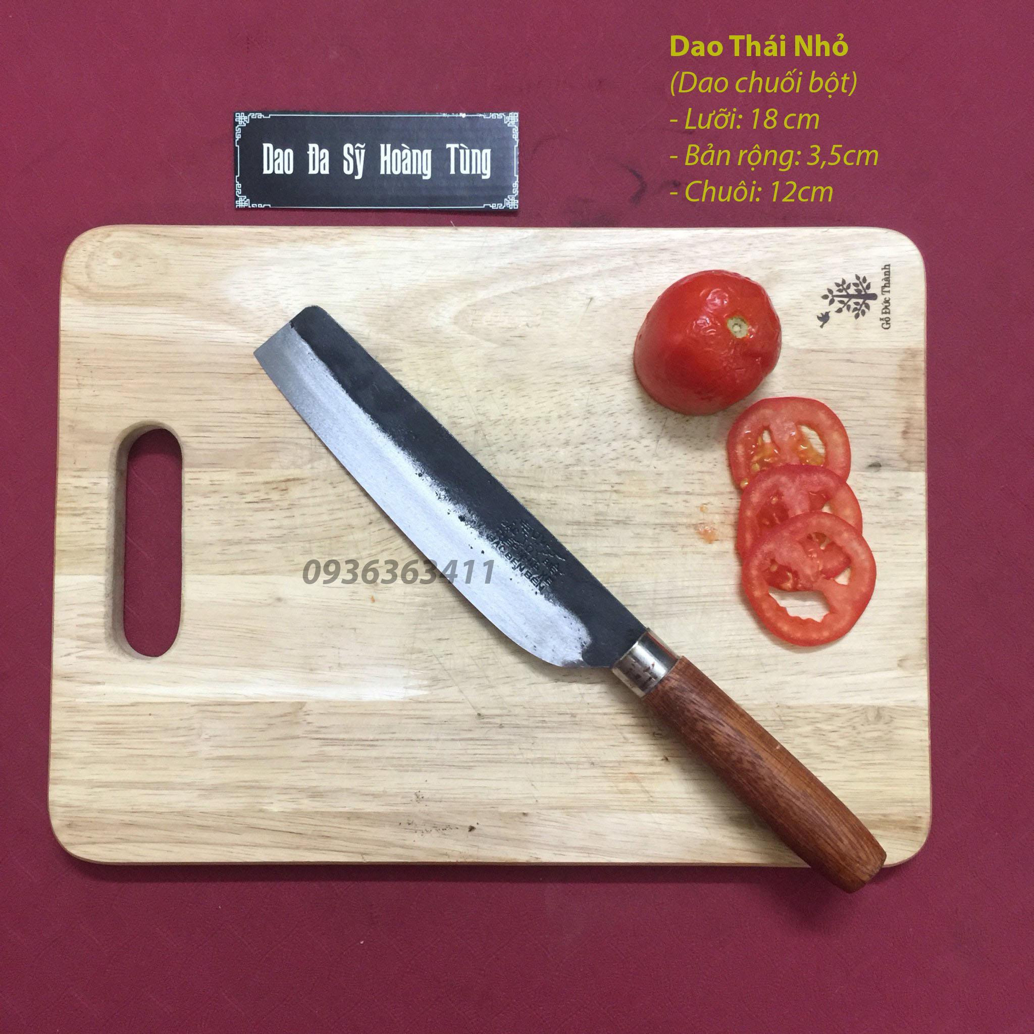Dao thái, gọt thép Nhíp xe chuôi gỗ Lim thương hiệu Hoàng Tùng Đa Sỹ