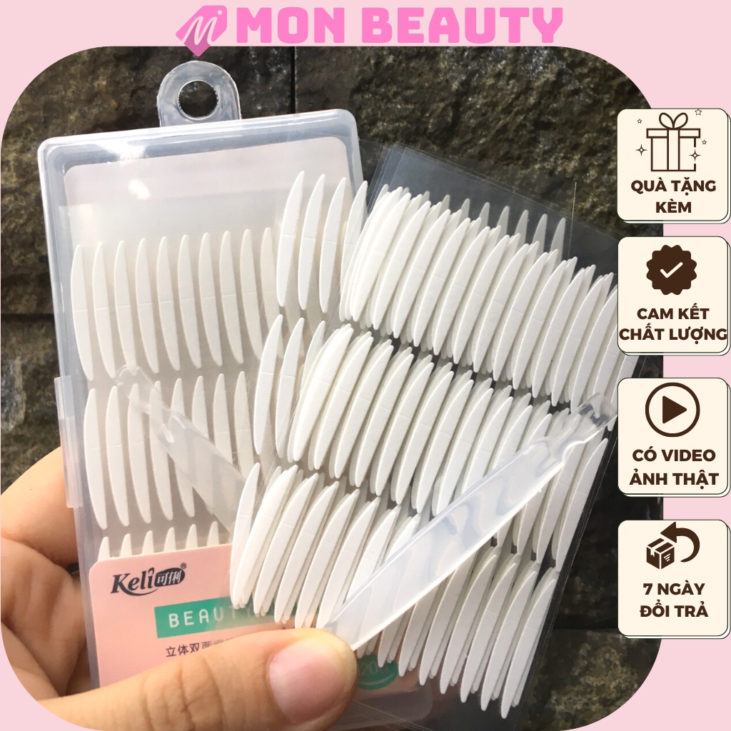 Kích mí 2 mặt keli mon beauty miếng dán kích mí định hình tự dính tàn hình trong suốt 120 cặp 240 mí