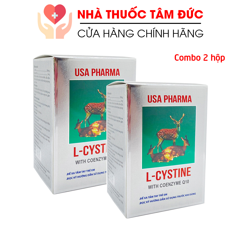 combo 2 hộp Viên uống L-Cystine đẹp da sáng mịn da chống lão hóa giảm rụng tóc - Hộp 60 viên