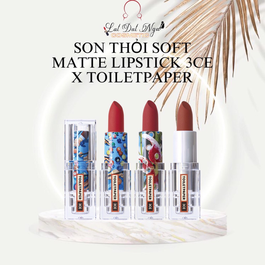 SON THỎI SOFT MATTE LIPSTICK 3CE X TOILETPAPER