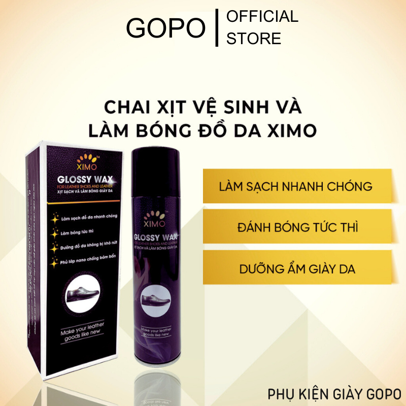 Chai xịt sạch và làm bóng giày đồ da, túi ví, áo, ghế da giúp vệ sinh, dưỡng ẩm chống mốc XIMO