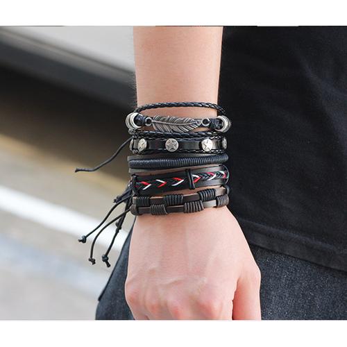 Vòng tay nam thời trang phong cách - set 5 vòng - tặng vòng tay tỳ hưu