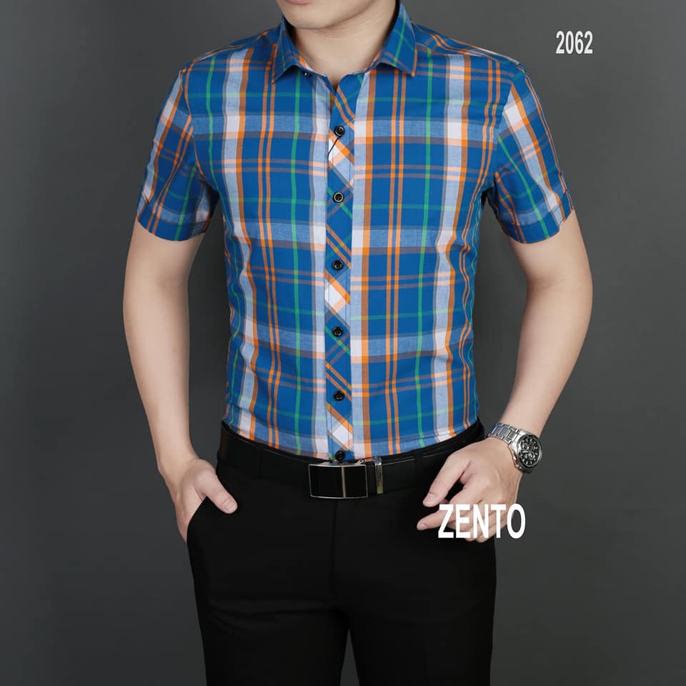 [4.4 HOÀN TIỀN 15%]Áo sơ mi nam, áo sơ mi kẻ công sở cao cấp không nhăn độc quyền Zento #9216