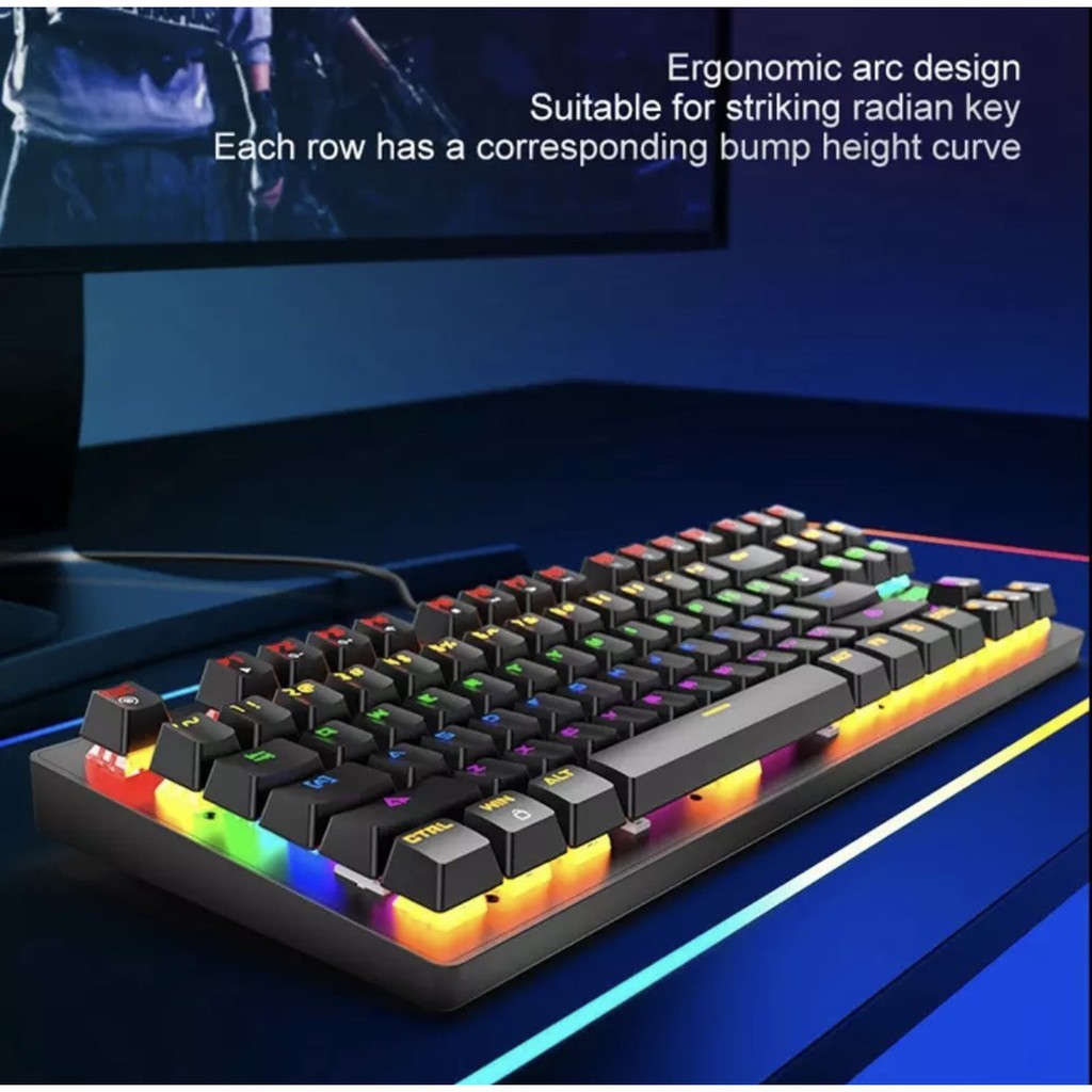 BÀN PHÍM CƠ MÁY TÍNH K550 PRO LED RGB 10 CHẾ ĐỘ TỰ ĐỔI MÀU, BÀN PHÍM CHUYÊN GAME,PHÍM ÊM, ĐỘ NẢY CAO