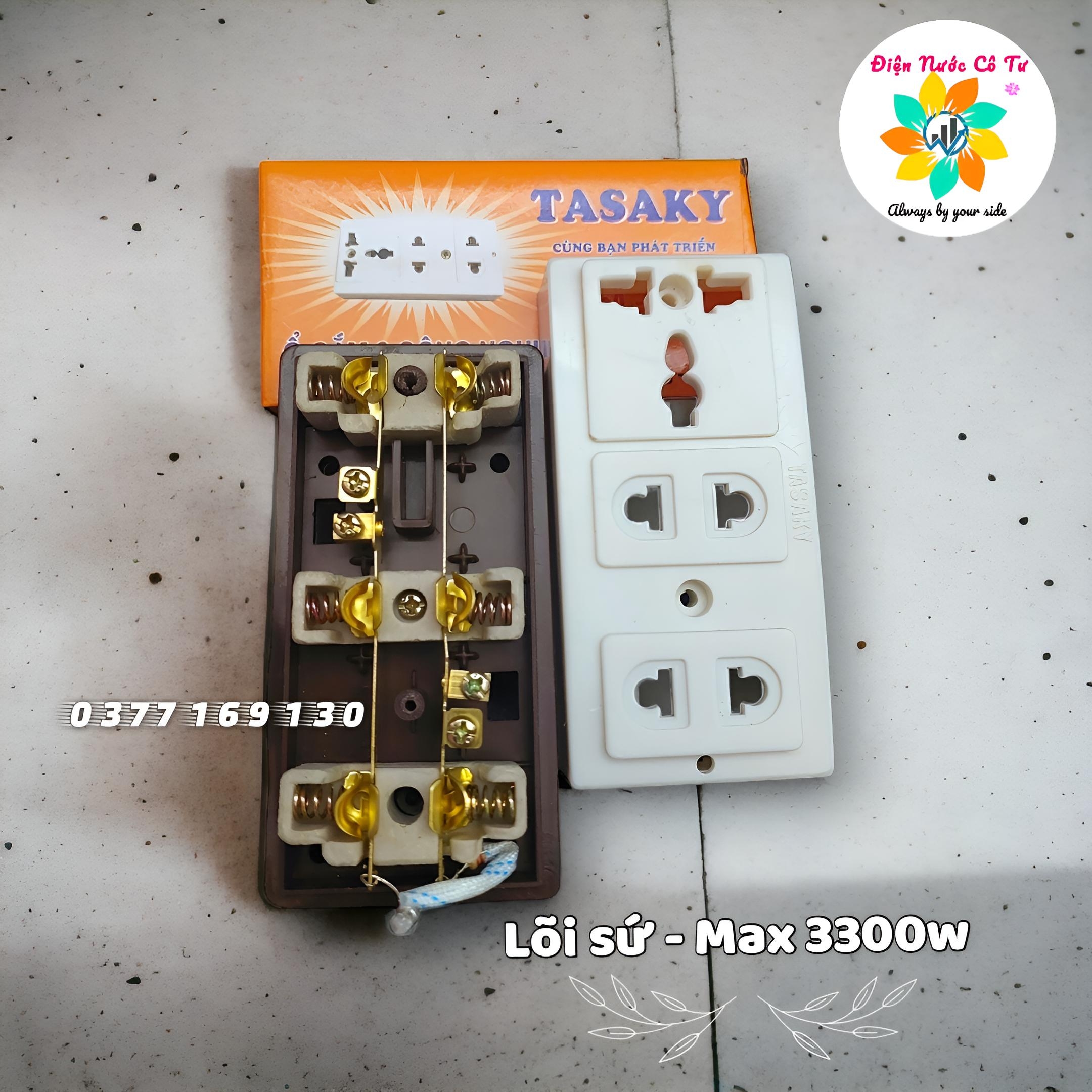 Ổ cắm điện 3 lỗ lõi sứ chịu nhiệt chịu tải cao 16a tasaky