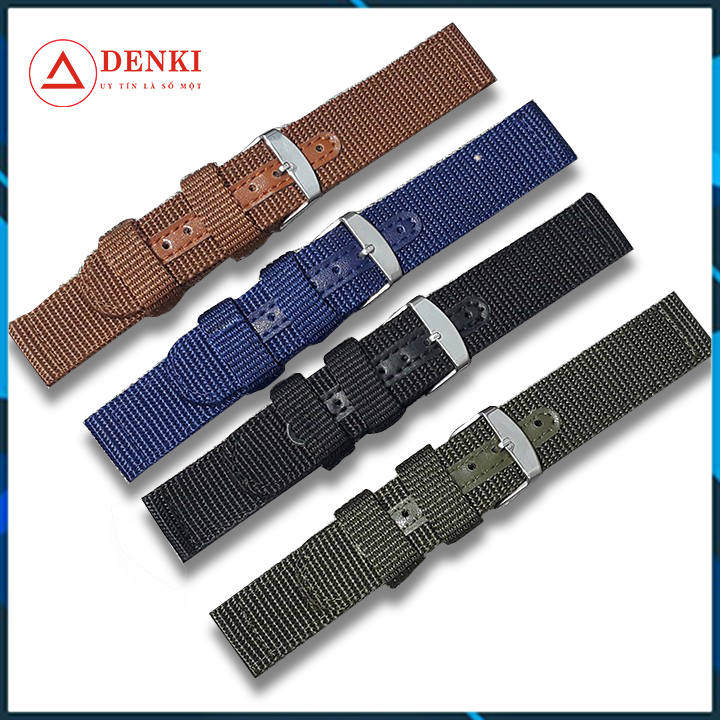 [4 MÀU] Dây đồng hồ vải dù, dây đồng hồ nato size 18mm 20mm 22mm 24mm mềm tay