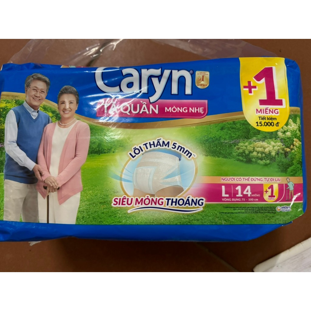 -tã quần người già caryn m16 l14, xl12