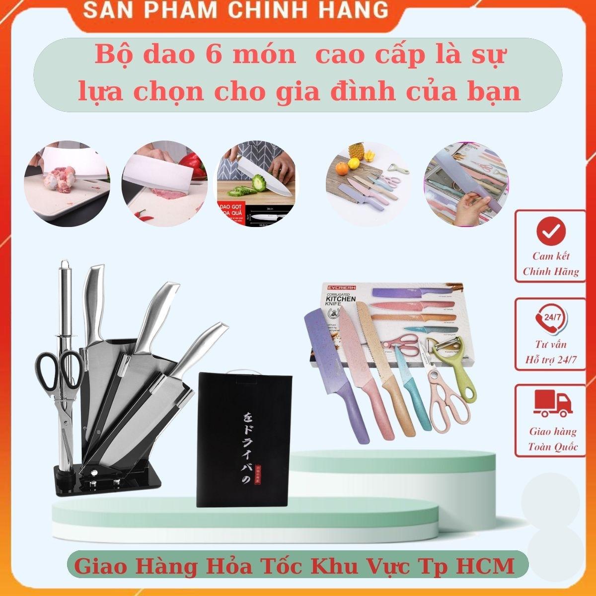 Bộ dao làm bếp nhật bản 6 món giá tốt - dao có khác chữ thương hiệu JAPAN - hàng cao cấp, bộ dao nhật, Bộ dao kéo 6 món lúa mạch kháng khuẩn sịn sò siêu sắc bén - Set dao lúa mạch 6 món chất liệu thép không gỉ siêu tiện lợi
