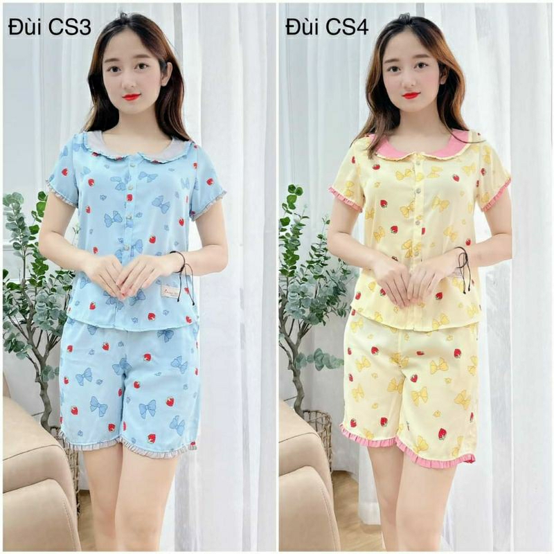 Đồ bộ mặc nhà mùa hè, đồ bộ nữ mặc nhà mẫu đùi nhẹ nhàng, chất liệu lụa.