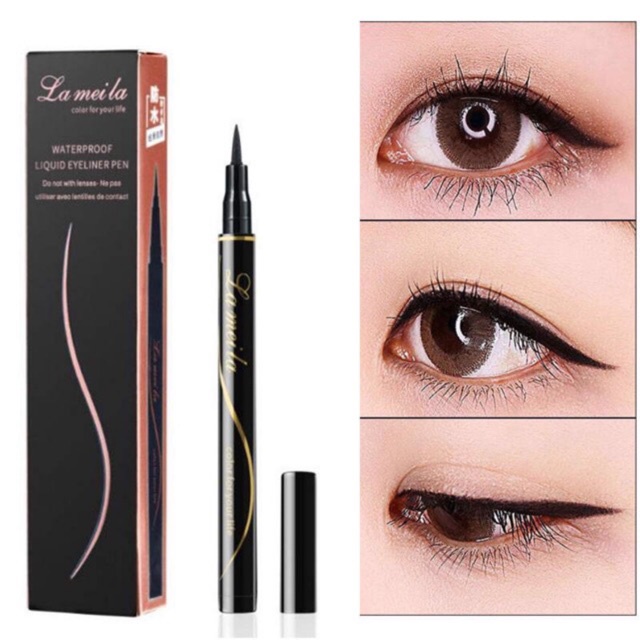 Bút Dạ Kẻ Mắt Nước Lameila Eyeliner Không Trôi Không Lem Hàng Nội Địa Trung Vỏ đen - Vỏ hồng