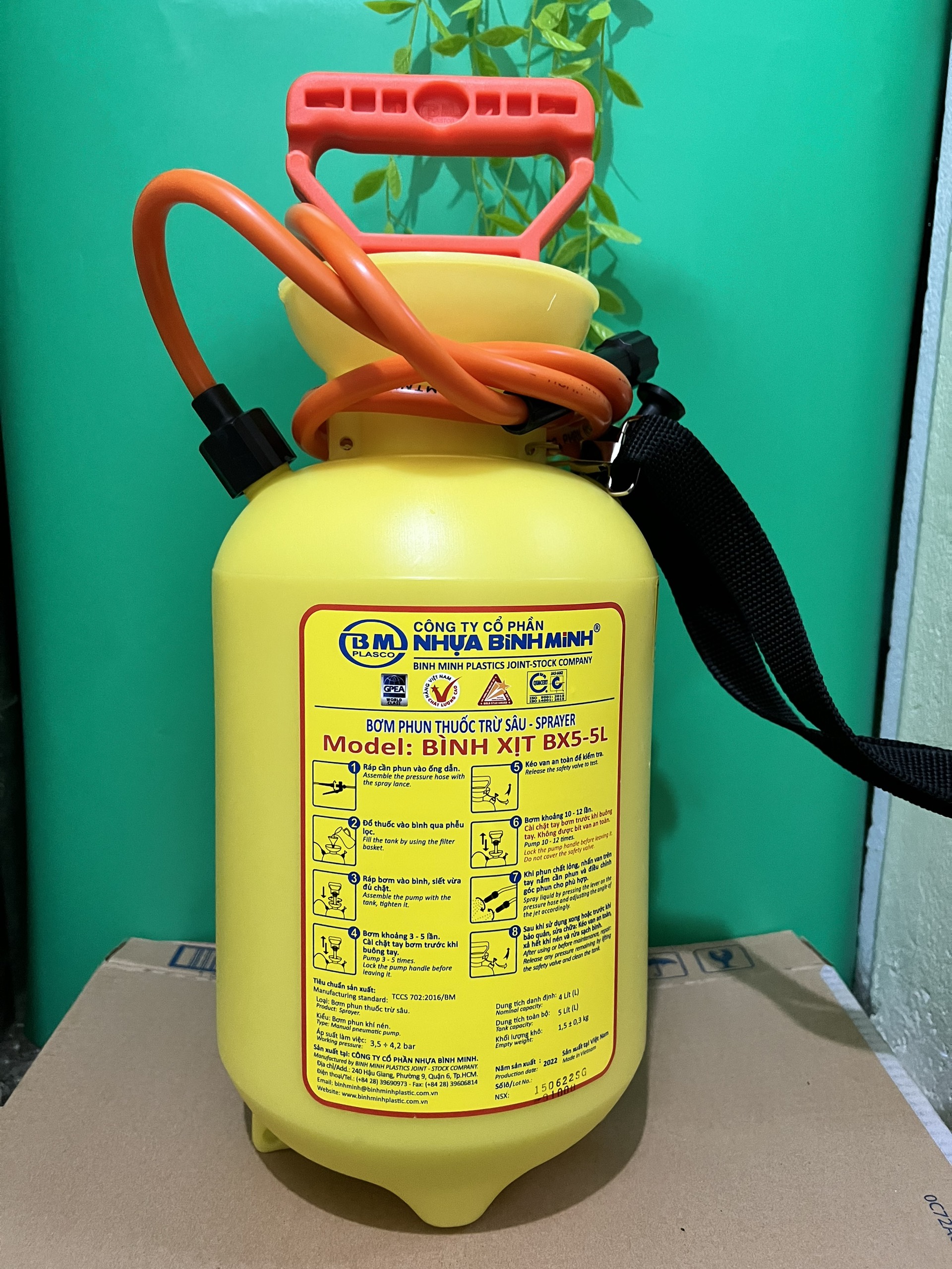 Bình xịt tưới hoa 5L Bình Minh phun sương, nhiều chế độ tưới, dành cho hoa lan cây cảnh