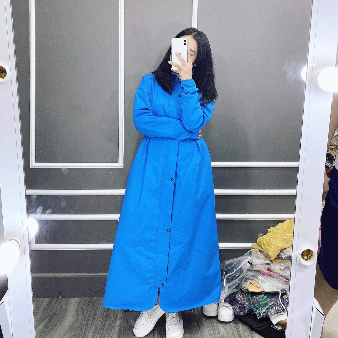 Áo khoác măng tô nữ đi mưa 2 lớp thời trang chống thấm chống gió lạnh mưa phùn mùa đông - ao khoac mua mangto