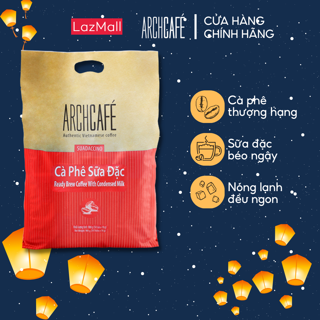 Túi Cà Phê Sữa Đặc - Cafe hoà tan Archcafé (túi 50 gói x 18g)