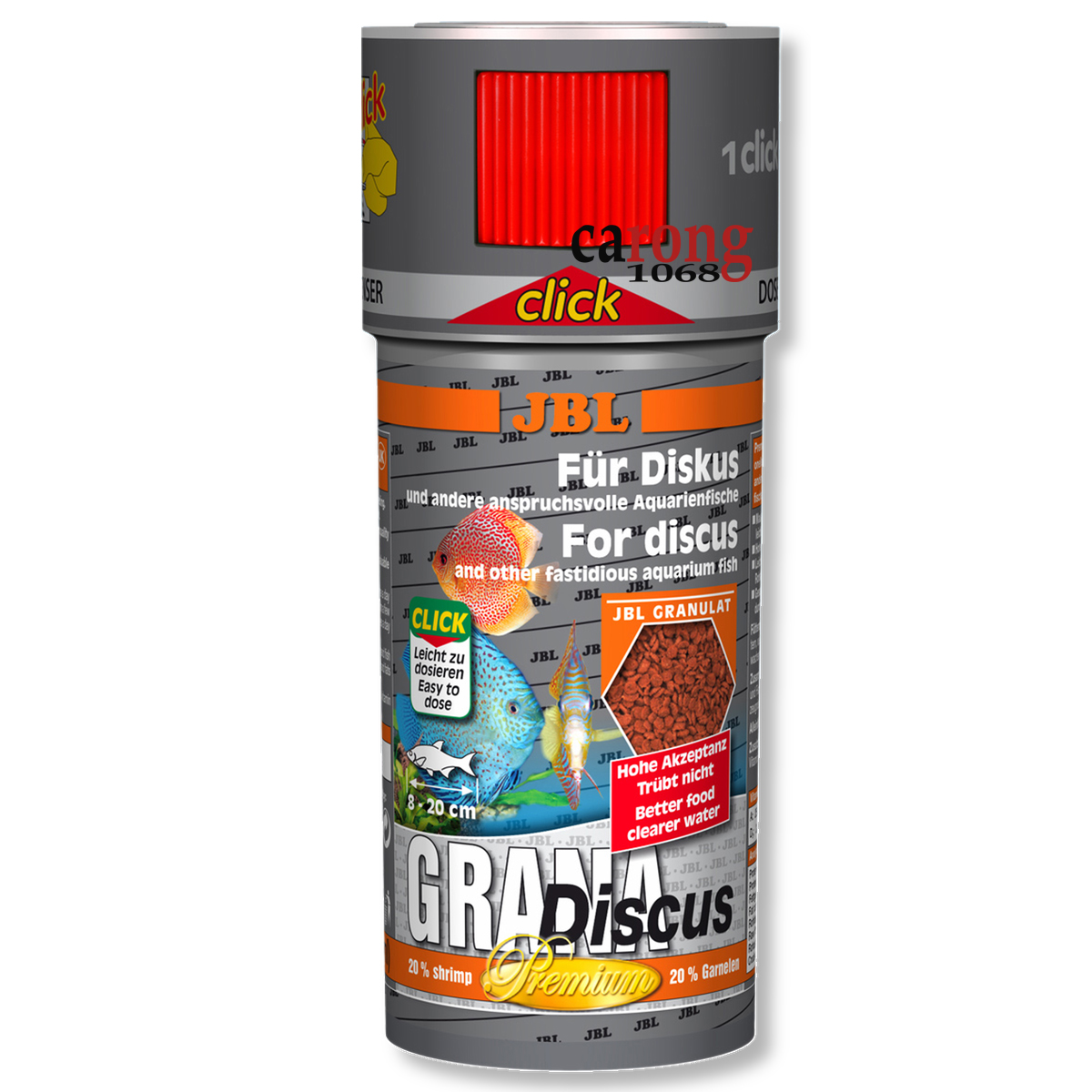 Thức ăn cá đĩa cao cấp JBL - ĐỨC. Thức ăn cá cảnh lên màu cho cá dĩa JBL Grana Discus Click. Premium granules for discus