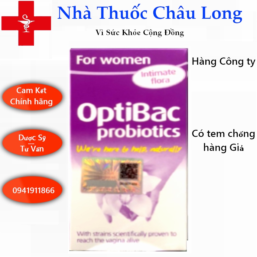 Men vi sinh Optibac tím cho phụ nữ 30 viên,90 viên -Date Mới