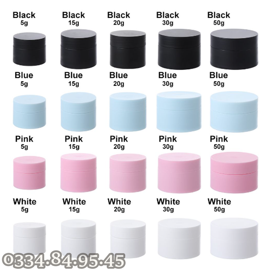  10 Hũ nhựa chất liệu PP màu TRƠN có nắp lót đựng Kem Dưỡng Kem Chống Nắng 10g 20g 30g 50g  - Hủ lọ chiết MỸ PHẨM Dùng Đựng Kem face du lịch. 