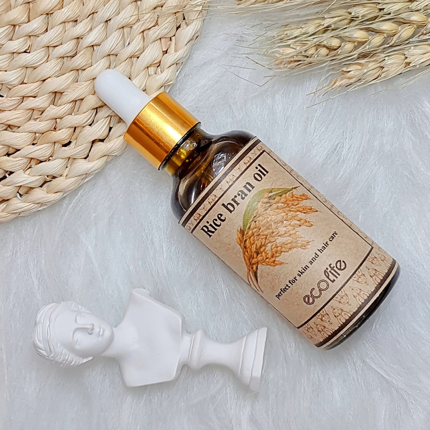 Dầu cám gạo Ecolife trắng da, chống nắng, dưỡng ẩm- Hộp đựng 3D