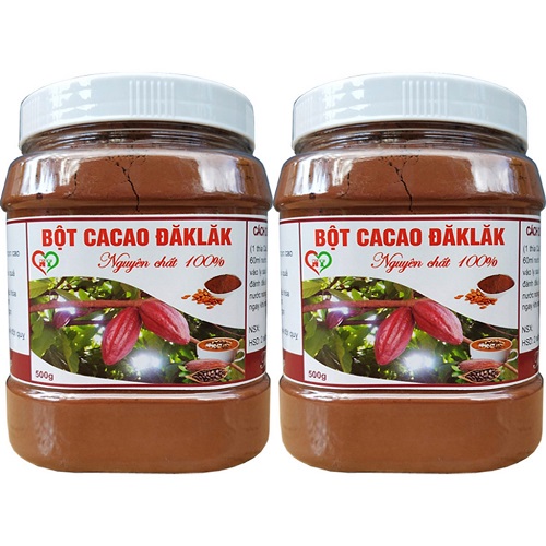 Hũ 500g bột cacao 100% nguyên chất đắk lắk