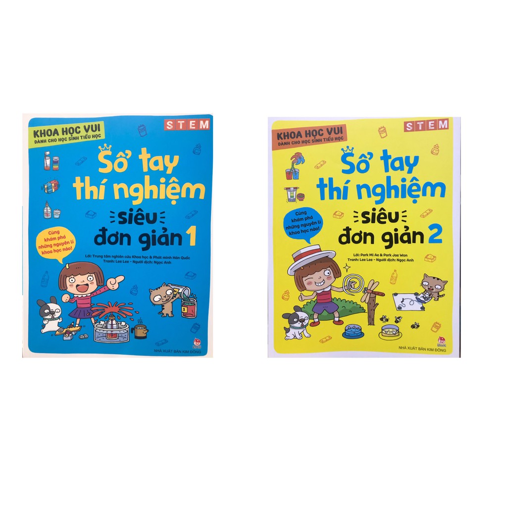 Sách – combo khoa học vui cho học sinh tiểu học – sổ tay thí nghiệm siêu đơn giản 1+2
