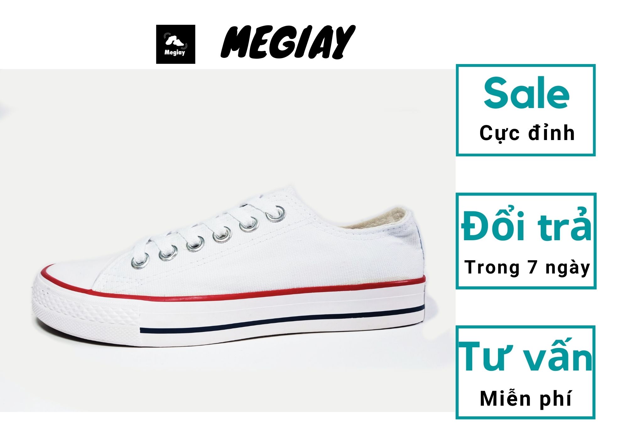 Giày Converse trắng cổ thấp