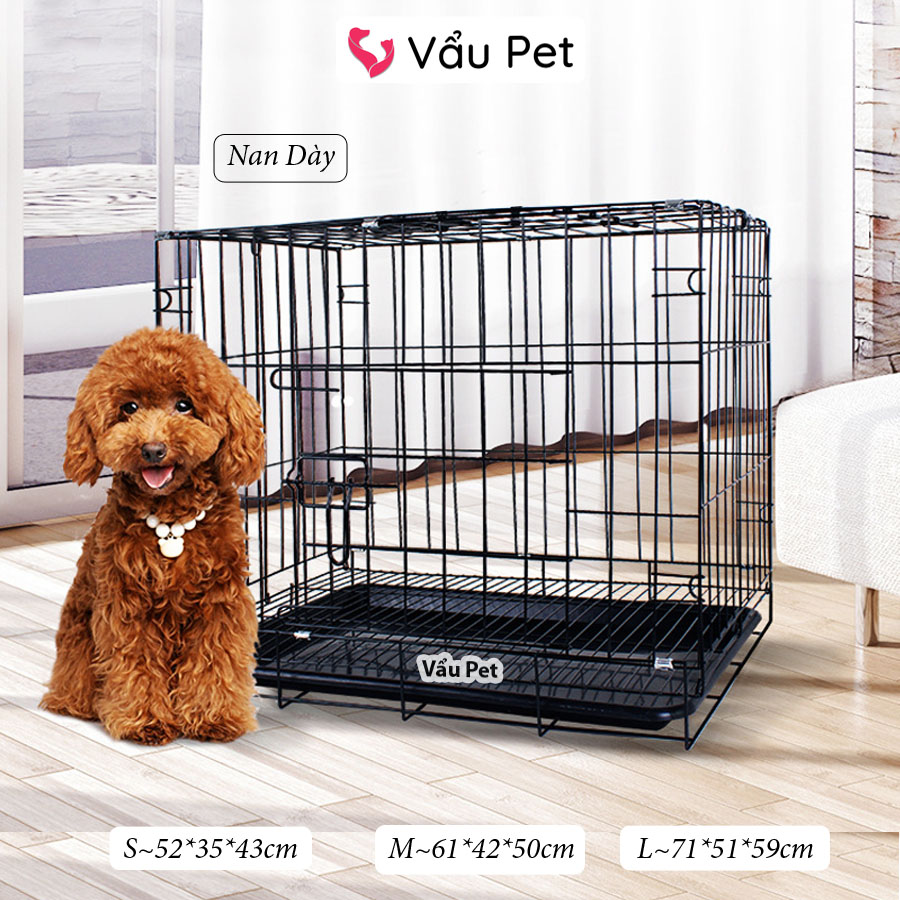 Chuồng chó mèo sơn tĩnh điện lồng cho chó mèo gấp gọn