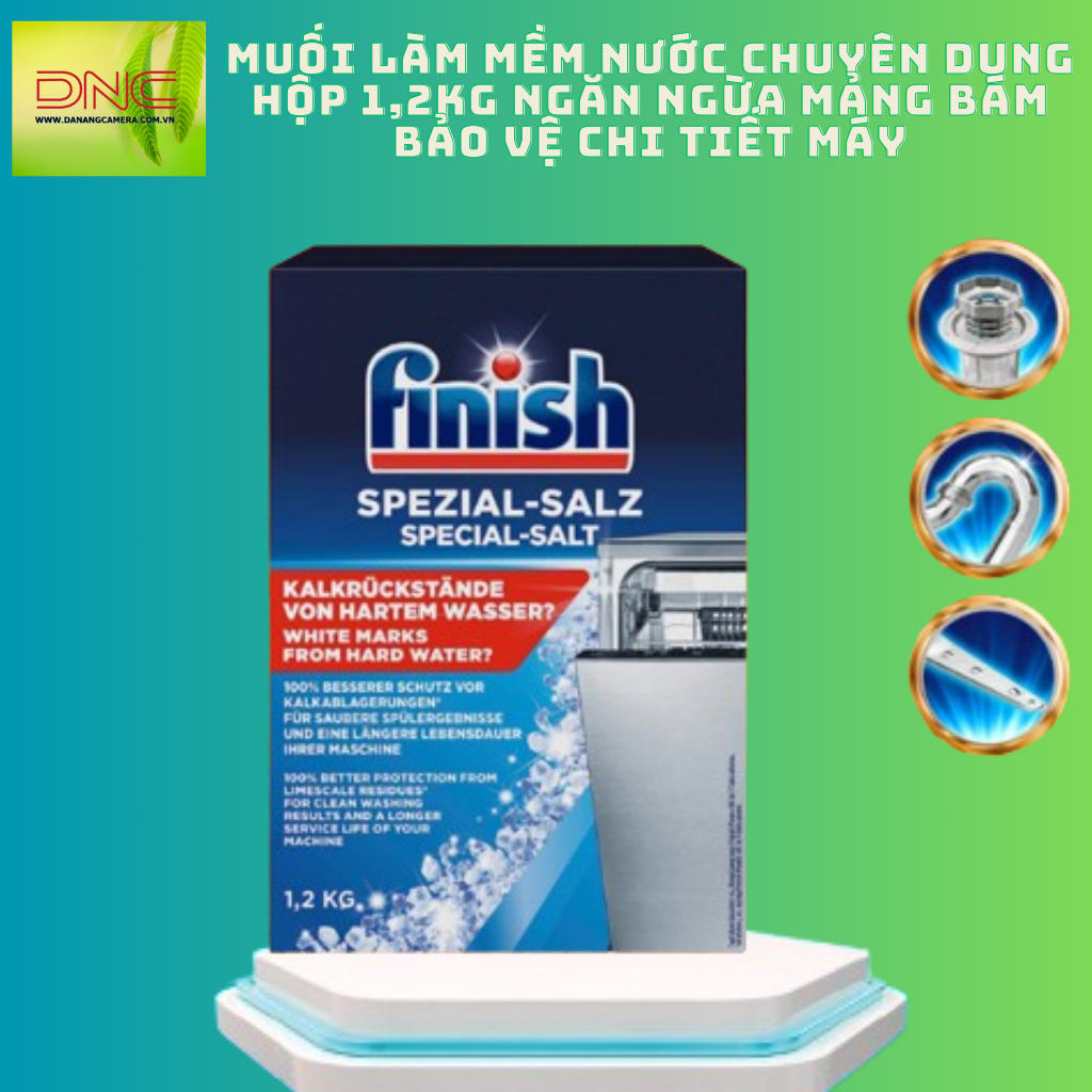 Muối rửa bát finish 1.2kg Muối finish cho Máy rửa bát ly, Muối rửa chén finish, Muối làm mềm nước Finish