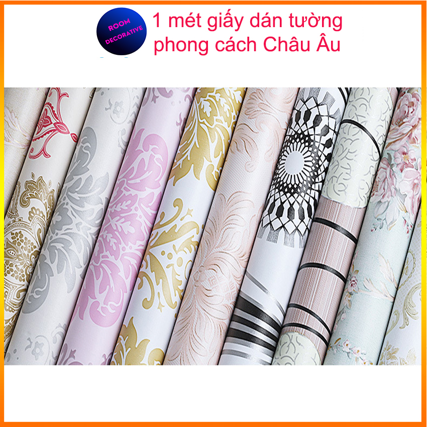 Giấy dán tường châu âu giá bán 1m x 45cm, giấy dán tường hoa văn châu âu, giấy dán tường họa tiết châu âu, giấy dán tường phong cách châu âu - ROOM DECORATIVE