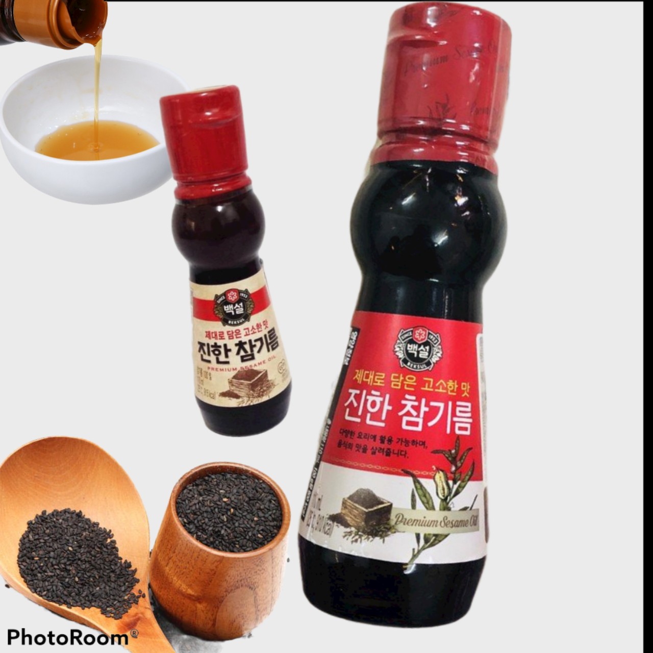Dầu Mè, Vừng đen Hàn Quốc Nguyên Chất Chai 110ML BEKSUL Nhập Khẩu Hàn Quốc