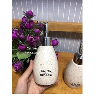 Bình Xịt Đựng Sữa Tắm, Dầu Gội, Xà Phòng Rửa Tay, Bằng Gốm Sứ Có In Chữ Dễ Phân Loại