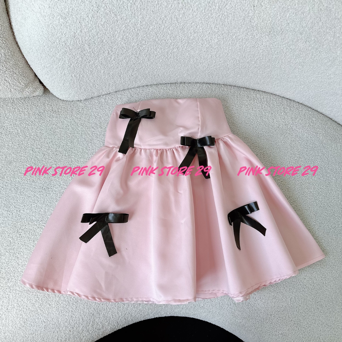 Áo kiểu BabyDoll PINKSTORE29 đính nơ dễ thương, xinh xắn A5814