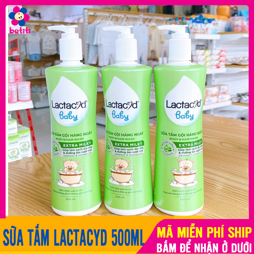 (CHAI TO) Sữa Tắm LACTACYD MILKY 500ml Sữa Tắm Cho Bé Ngừa Rôm Sảy, Nhẹ Dịu, Thơm Mát, Không Gây Kích Ứng Da - Sua Tam Em Be, Sữa Tắm Trẻ Em, Sữa Tắm Trẻ Sơ Sinh BETITI - Sữa Tắm Gội Cho Trẻ Lactacyd