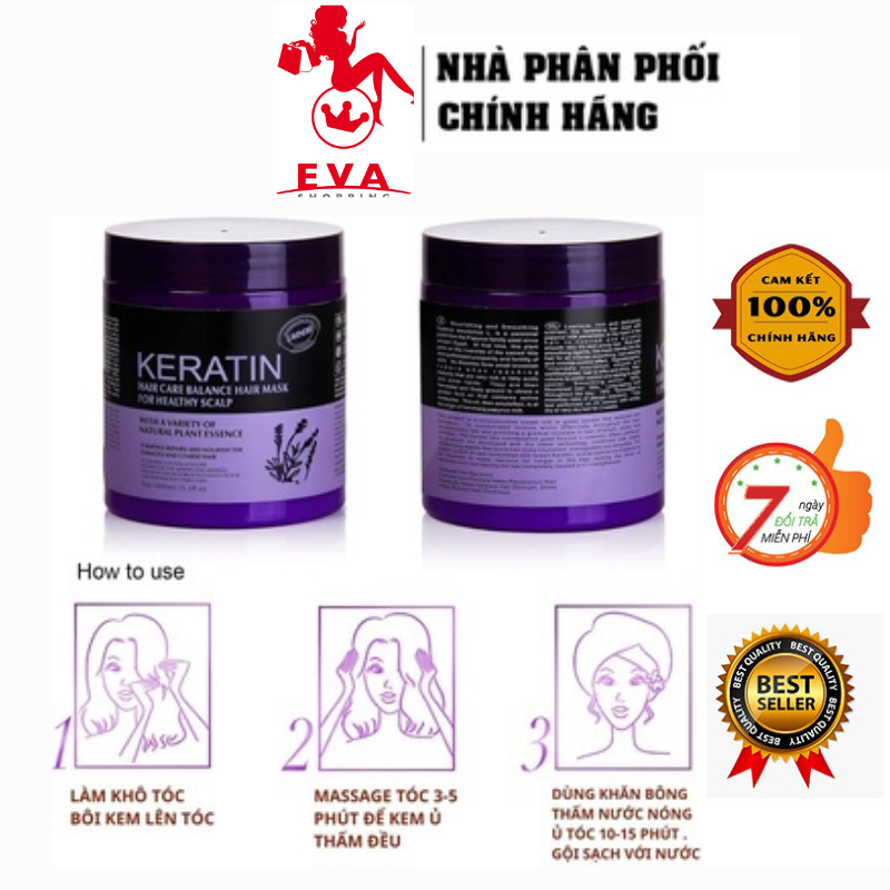 Kem hấp, ủ tóc keratin hàn quốc1000ml, mềm mượt, phục hồi hư tổn