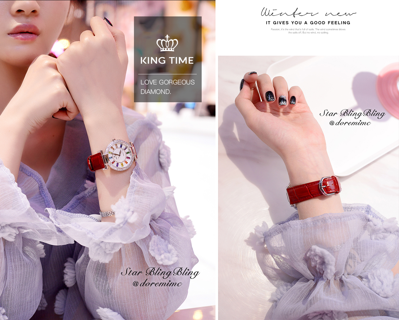 Đồng hồ nữ KING TIME Đính Đá Ruby Rainbow - Mặt to nổi bật, , Đồng hồ nữ hàn quốc, Đồng hồ nữ thời trang, Đồng hồ nữ chống nước, Đồng hồ nữ đẹp, Đồng hồ nữ thể thao 4
