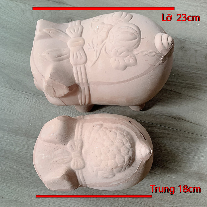 Heo đất chưa tô màu chưa sơn màu size nhỏ lớn cho bé tập vẽ giao hàng an toàn toàn quốc