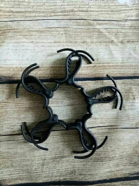 Combo 5 kẹp tóc càng cua nhám 3 rang  màu đen dẻo bẻ không gẫy