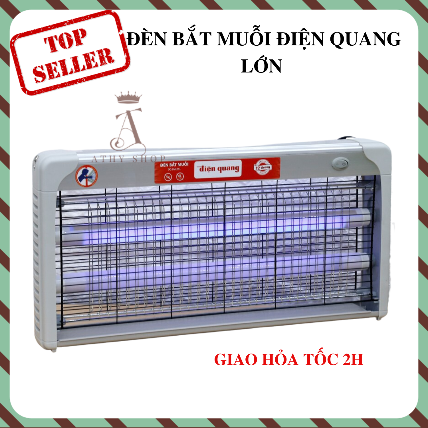 ĐÈN BẮT MUỖI ĐIỆN QUANG LỚN ĐQ EML06L máy tiêu diệt ruồi muỗi côn trùng bằng lưới điện thiết bị xua đuổi muỗi ánh sáng xanh thu hút ruồi muỗi dùng cho quán shop gia đình dụng cụ diệt ruồi muỗi công nghiệp lớn ATHY SHOP