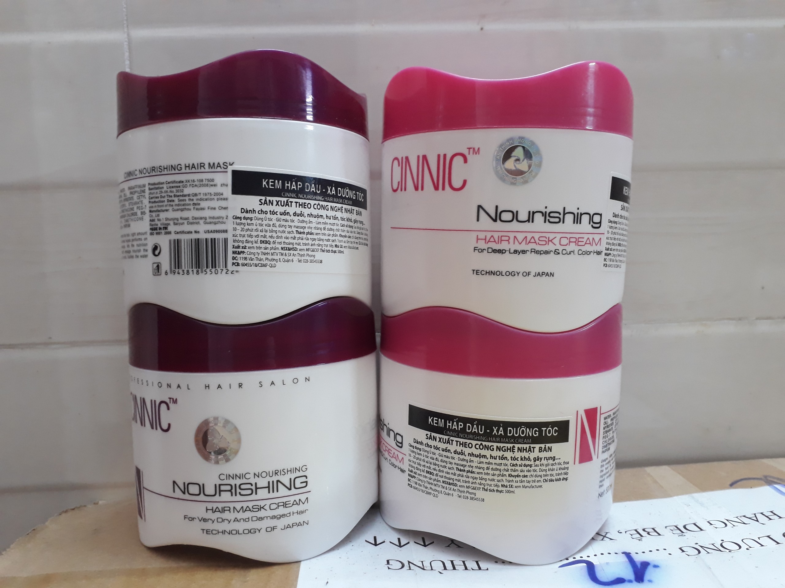 Kem hấp dầu và xả dưỡng tóc cinnic 500ml