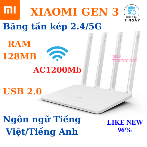 [BẢO HÀNH 12T] Bộ phát wifi Xiaomi gen 3 2 băng tần sóng 5G chuẩn AC1200Mb xuyên tường, bộ thu phát sóng wifi, router wifi 5g xiaomi, modem wifi chịu tải nhiều thiết bị 5G
