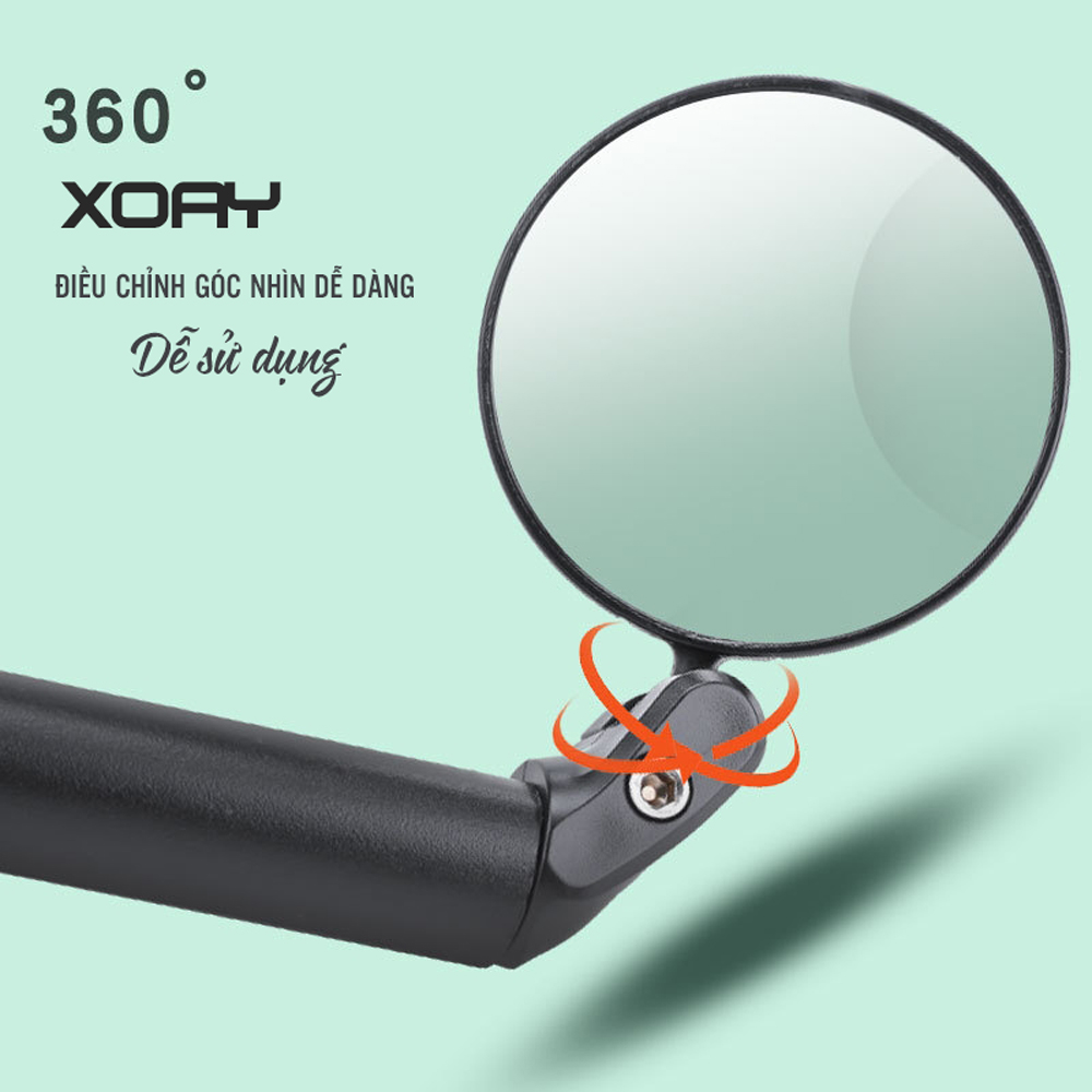 Gương chiếu hậu xe đạp xoay 360 độ với mặt gương cầu lồi giúp lái xe an toàn MLH