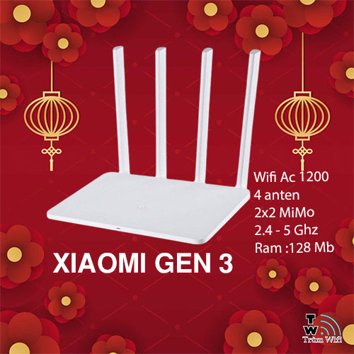 Bộ phát wifi Router wifi Xiaomi Gen 3 ac1200,Rom Tiếng Việt,wifi dual band 2 băng tần,4 râu,cực mạnh và ổn định,đã qua sử dụng