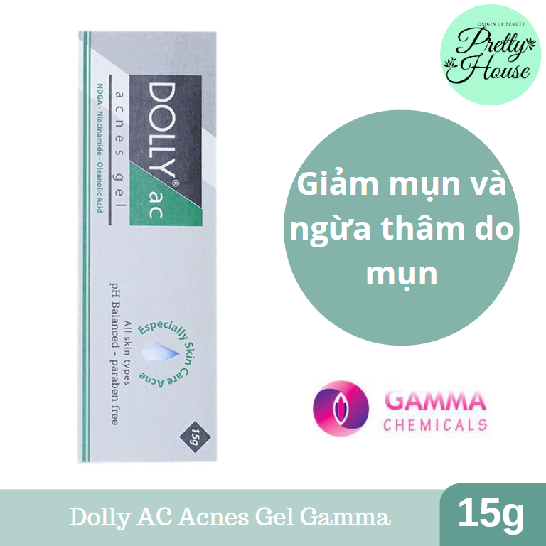 [DATE MỚI-CHÍNH HÃNG PHÒNG KHÁM DA]Gel ngừa mụn và giảm thâm do mụn Dolly Acnes AC Gel 15g Gamma