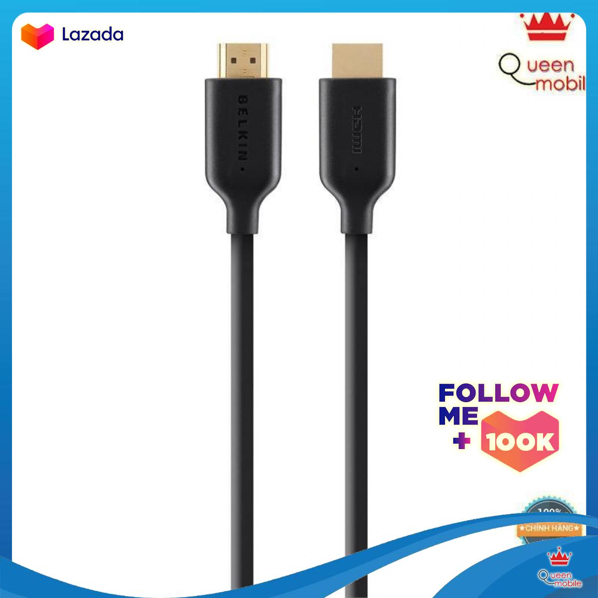 Cáp belkin hdmi to hdmi 2m ethernet 4k full 3d gold plate connector - f3y021bt2m/f3y021bt2m