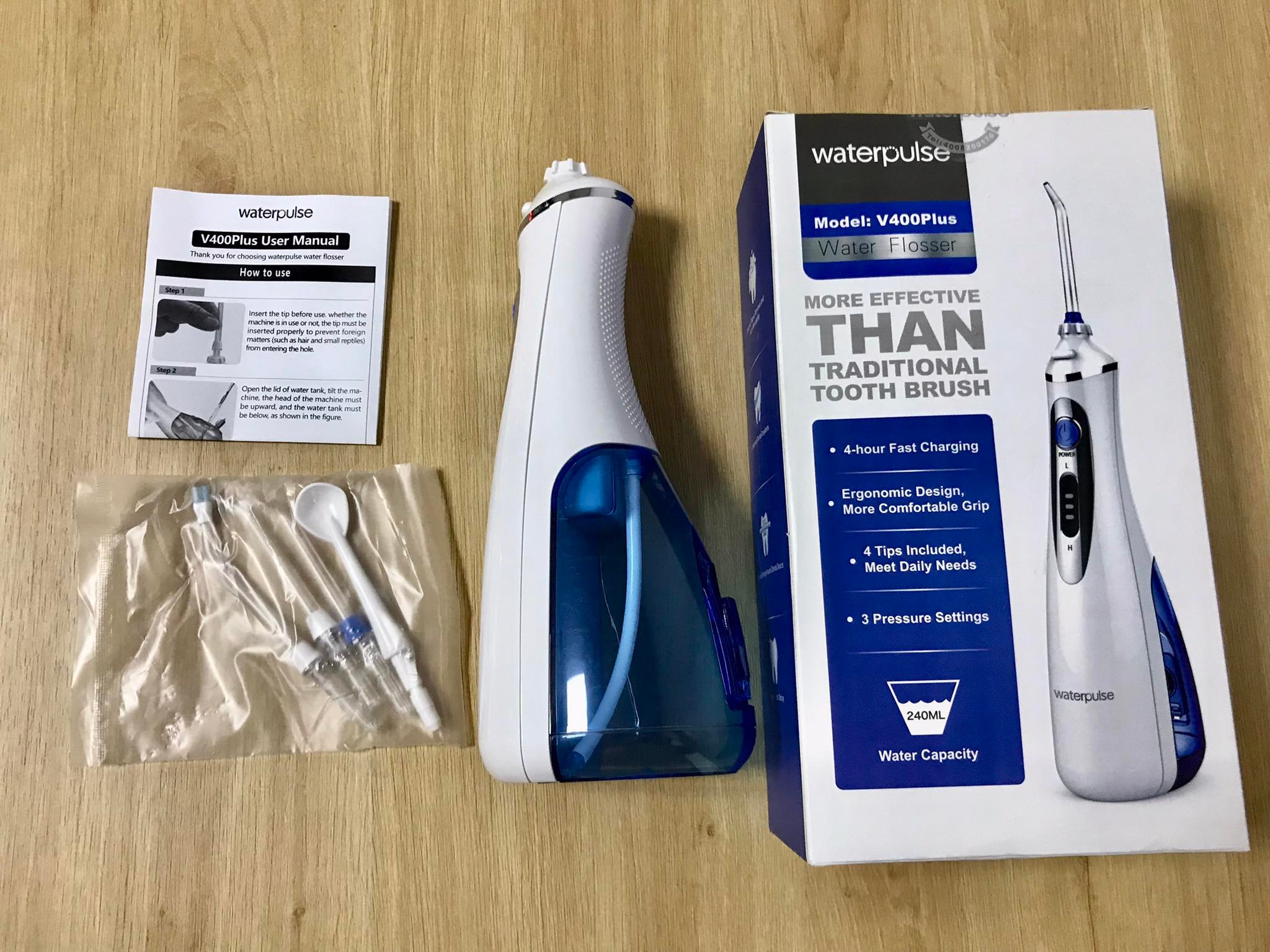 Máy tăm nước cầm tay waterpulse v400 plus