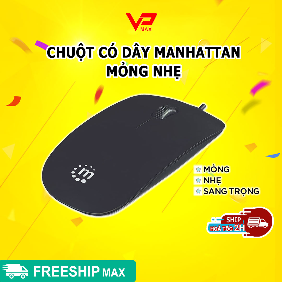 Chuột laptop Manhattan Mixie sang trọng mỏng gọn dùng cho laptop máy tính - vpmax