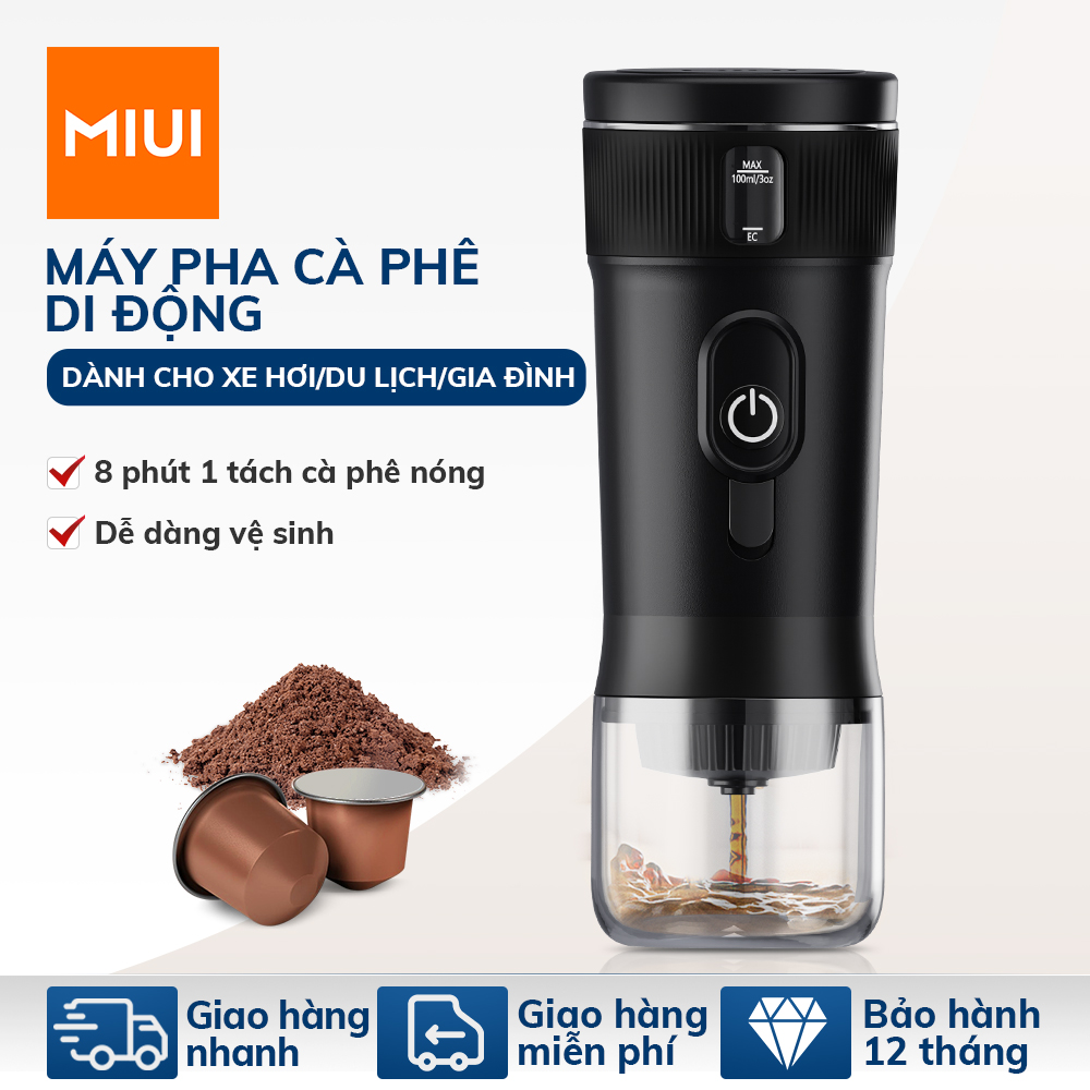 Máy pha cà phê di động MIUI DC12V RV Máy pha cà phê cắm trại ngoài trời Trọng lượng nhẹ và dễ lau chùi Bột du lịch Espresso 3 trong 1 không dây điện cho nhà cắm trại ô tô