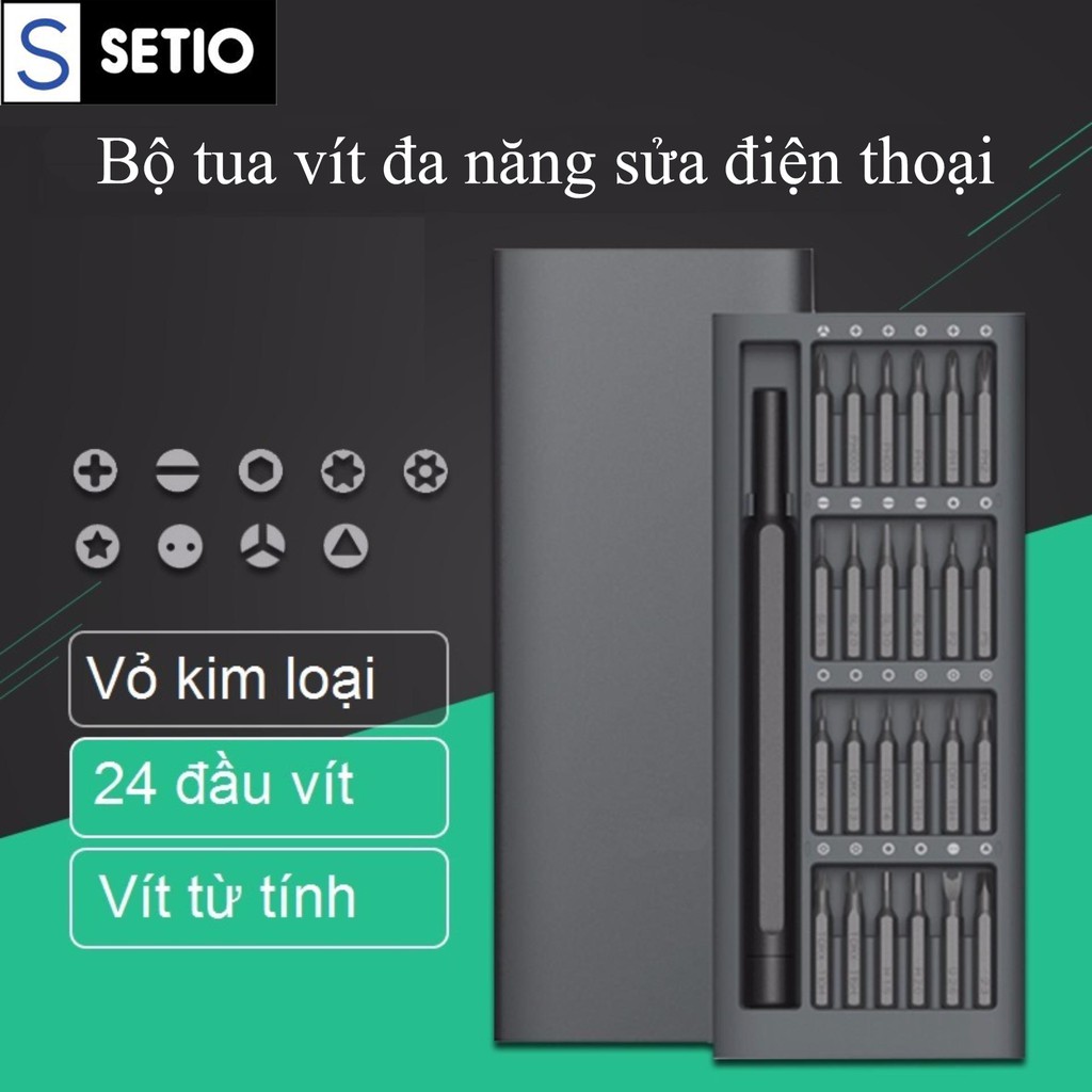 Bộ tua vít đa năng sửa điện thoại 25 món vít từ tính Tua vít mở điện thoại Có nam châm tua vít sửa điện thoại - VIT-TU-TINH-DAT