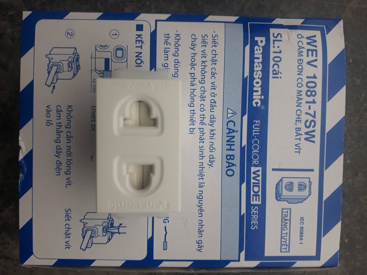 Ổ cắm WIDE Panasonic 1081-7SW(1 cái,hạt to)