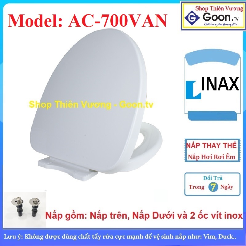 Nắp bồn cầu inax 700 inax ac-700van, là nắp thay thế